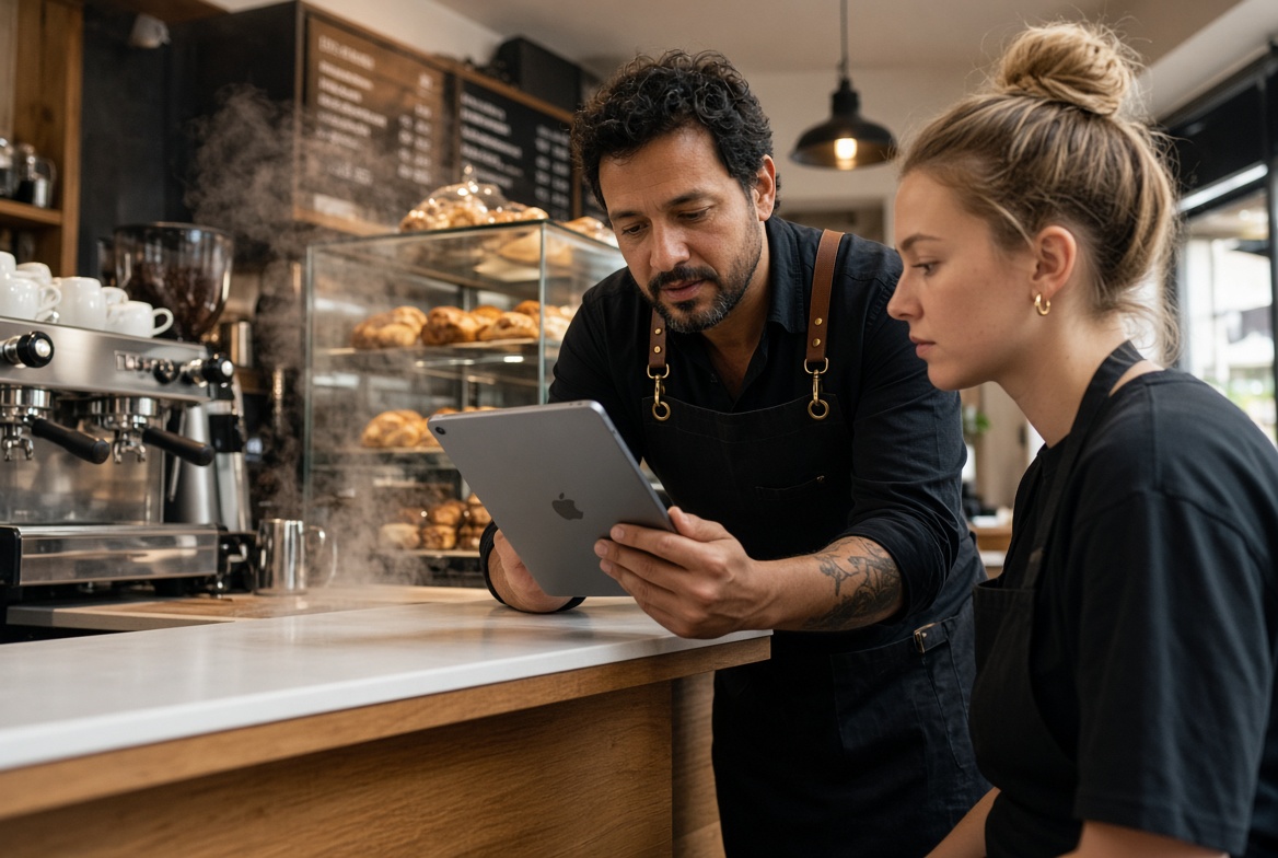 Café owner and barista